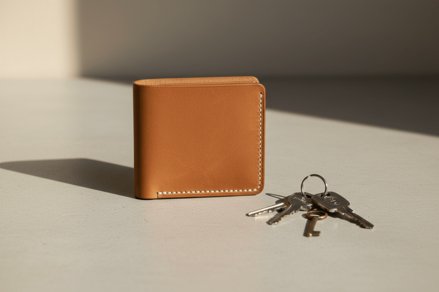 鍵と二つ折り財布。