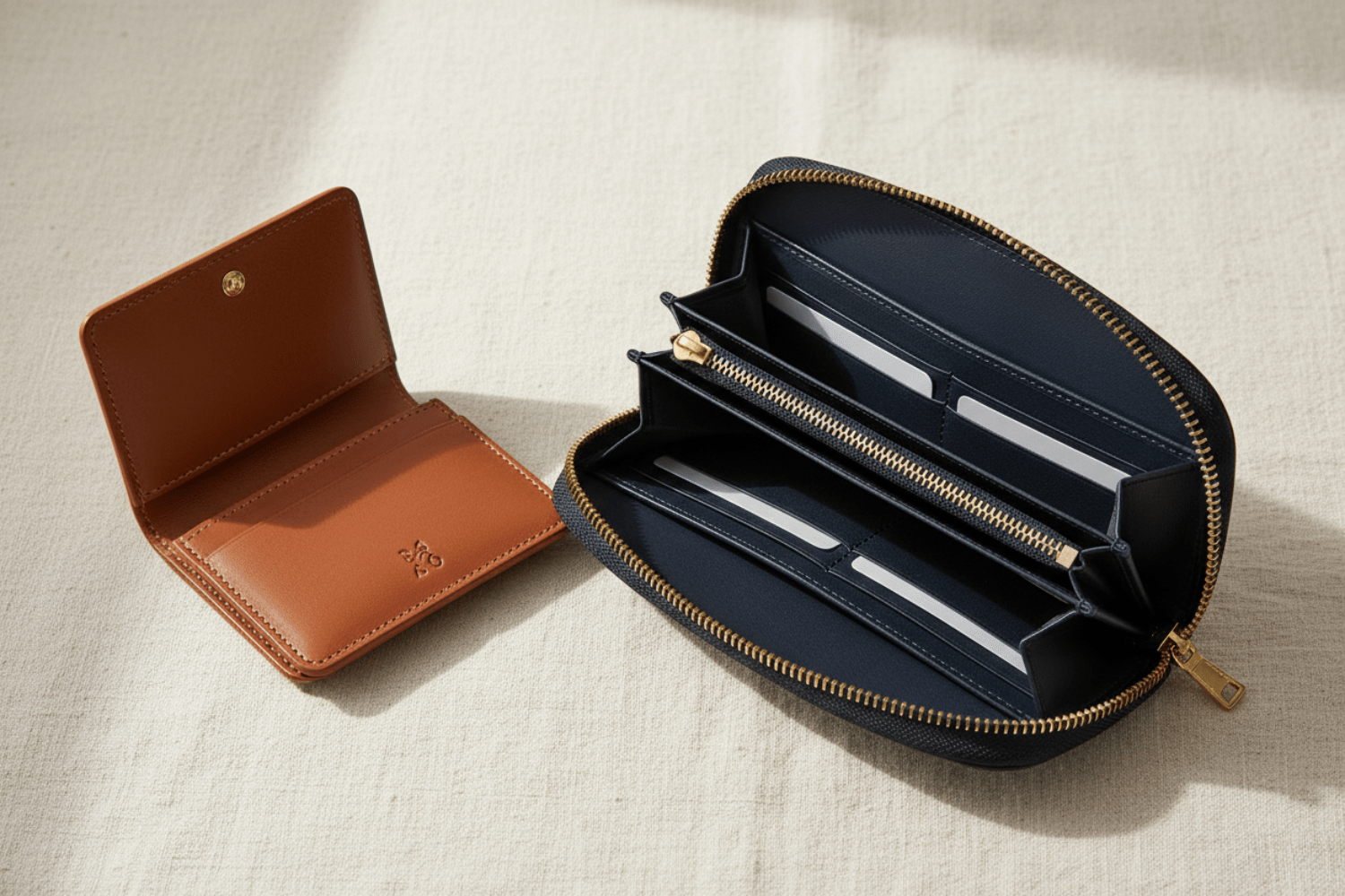ミニ財布と長財布。
