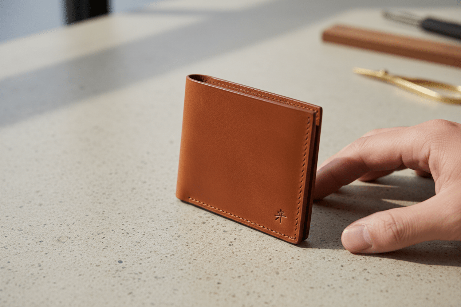 薄いコンパクト財布のイメージ。