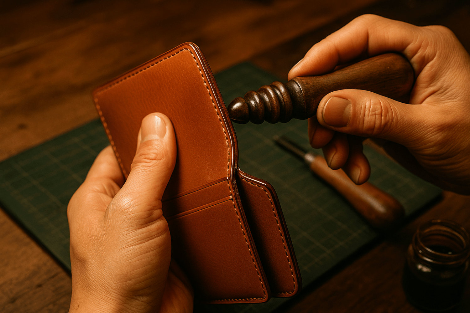 財布のコバ処理イメージ