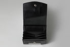MC-bifoldwallet。蔵前の革職人が製作した国産牛革の蛇腹式コンパクト二つ折り財布。ブラック。開いたイメージ。